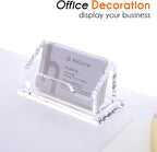 Acrylic Card Holder Clear Horizontal Business Card Organizer Stand for Desk 1 Slots Business Cards Stand for Women and Men