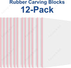 Falling in Art 5 Pack Rubber Carving Block, 4" x 6" Easy Cut Lino Blocks, Soft Linoleum Block for Printmaking, Stamps, Crafts