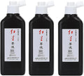 MEGREZ Chinese Calligraphy Ink, Redstar Black Liquid Ink Sumi Ink for Writing & Drawing Practicing Japanese Calligraphy, Traditional Chinese Calligraphy Brush Ink, 6.35 OZ x 3 Bottles
