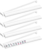 Mahjong Racks with Pushers Set of 4, Mahjong Tile Pushers and Racks, Acrylic Majiang Tile Holders Accessories (White)