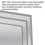 6061-T6 Aluminum Metal Sheet 12 x 12 x 1/8 Inch Plain Aluminum Plate Covered with Protective Film, 3mm Square Metal Plate Finely Polished and Deburred