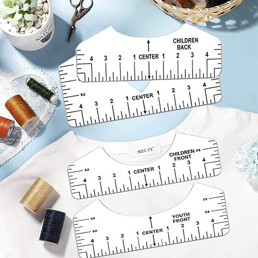 Vowlove Tshirt Ruler Guide for Vinyl Alignment - Tee Shirt Centering Designs Alignment Tool, T-Shirt Measurement Ruler Graphics Placement, Sublimation Blanks Accessories Heat Press Screen Printing