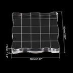 PATIKIL 2" x 2" Acrylic Stamp Block, 2 Pack Clear Stamping Block with Grid Lines Decorative Mounting Blocks Wave for Scrapbooking DIY Crafts Card Making