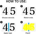 YEAJON 8 Inch Curb Stencil Kit 0-9 Address Number Stencils, 20Pcs Reusable 14 Mil Mylar Plastic Templates for Painting on Road, Wall, Wood, Mailbox