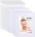 Egofine Pack of 25 White Mat Board Pre-Cut 8x10 Picture Mat for 5x7 Photo with White Core Bevel Cut Mattes Sets. Includes 25 High Premier Acid Free Mats & 25 Backing Board & 25 Clear Bags