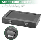 Large 24 Grids Plastic Organizer Box Adjustable Dividers,Clear Storage Box for Jewelry, Art DIY Crafts, Washi Tapes, Beads and Small Parts(Black,2Pack)