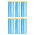 uxcell Pre-Taped Masking Film, 3.6ft x 66ft Plastic Paint Drop Cloth with Medium-Tack Painters Tape for Painting Spraying Protection Blue Film 6Pcs