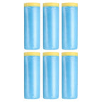 uxcell Pre-Taped Masking Film, 3.6ft x 66ft Plastic Paint Drop Cloth with Medium-Tack Painters Tape for Painting Spraying Protection Blue Film 6Pcs