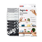 Tesa Sugru Super Glue - Waterproof Wood Glue for Home Improvement & Crafts - Use as a Poster Putty or Silicone Adhesive for Repairing & Bonding - 8 Pack - Black, White & Gray (3.5g/ea)