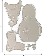 Metal Cutting Dies DIY Merry Christams Embossing Stencil Template Scrapbooking Card Making Mold Photo Album Arts Crafts Tools(6 Pcs Snowman-9.4x6.2cm)