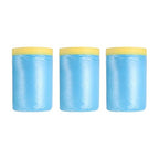 uxcell Pre-Taped Masking Film, 3ft x 82ft Plastic Paint Drop Cloth with Medium-Tack Painters Tape for Painting Spraying Protection Blue Film 3Pcs