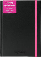 CuppaClip Sketch Book Hardcover Drawing Pad 300GSM Acid-Free Paper Spiral Bound Sketchbook 50 Sheets/100 Pages Art Supplies (Hardcover, 5.9x8.3in)