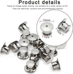 30 Pieces Pin Backs Locking, Metal Pin Backings Pin Keepers Clasp for Brooches, Silver