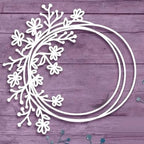 Mvchifay Cutting Dies Happy Birthday Metal Stencils Scrapbooking Tool DIY Emboss Paper Card Making (Wreath-11.2x11cm)