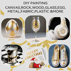 TRANSON 2 Gold, 2 Silver, 2 Black and 2 White Paint Markers Brush and Bold Dual-tip Acrylic Paint Marker Set for Rock Painting Glass Canvas Wood Leather Ceramic Painting