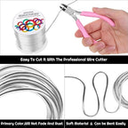 Anezus 12 Gauge Aluminum Wire 100 Feet - 2mm Metal Armature Bendable Sculpting Wire for Crafts, Wreath Making, Jewelry Making, Beading, Floral (Silver)