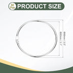 PATIKIL 3.1" x 3.5" Loose Leaf Binder Rings, 30 Pcs Metal Book Rings Nickel Keychain Ring for Paper Index Cards Flash Card Notebook Rings Office Home Book Binder, Silver Tone