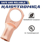 haisstronica 10pcs 4 AWG - 1/2" (M12) Battery Cable Lugs, Heavy Duty Copper Wire Lugs with 10pcs 3:1 Adhesive Heat Shrink Tubing, 4 Gauge Wire Connectors Battery Terminal Connector, Battery Cable Ends