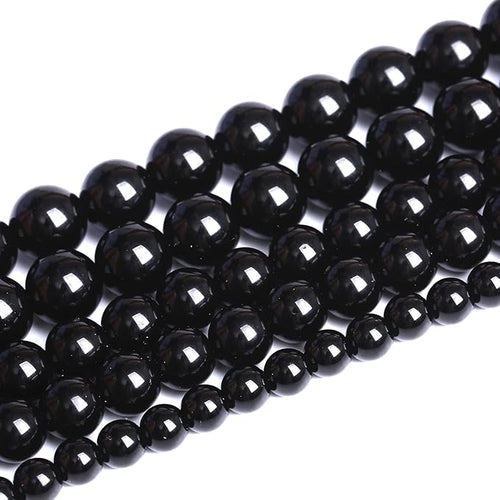 10mm 80pcs Natural Black Agates Onyx Stone Beads Smooth Round Loose Spacer Beads for Jewelry Making DIY Bracelets 32" 2 Strands