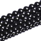 8mm 100pcs Natural Black Agates Onyx Stone Beads Smooth Round Loose Spacer Beads for Jewelry Making DIY Bracelets 32" 2 Strands