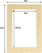 11x14 Mat for 8.5x11 Photo - Precut Tan Picture Matboard for Frames Measuring 11 x 14 Inches - Bevel Cut Matte to Display Art Measuring 8.5 x 11 Inches - Acid Free Pack of 25 MATS