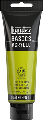 Liquitex BASICS Acrylic Paint, 118ml (4-oz) Tube, Light Olive Green