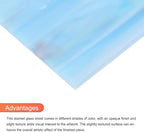 MECCANIXITY 2 Pcs Stained Glass Sheet Mosaic Tile 7.9 Inch x 5.9 Inch Teal Stained Glass Sheets for Crafts DIY Art Project