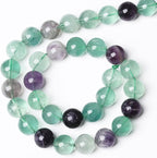 46pcs 8mm Natural Stone Beads Fluorite Gemstone Round Loose Beads for Jewelry Making DIY Bracelet Necklace 15"