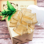CT CRAFT LLC Sheer Organza Wired Ribbon 1.5" x 50Yards Tan (Gold) for Wedding Chair Bow Flora Bouquet Gift Wrapping Christmas Tree Home Decor Wreath