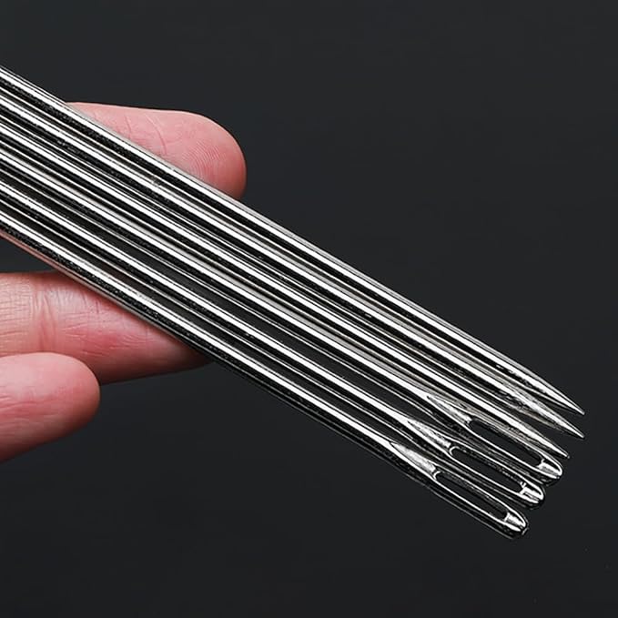 12" Professional Upholstery Needle 30cm length 3mm thickness, Big Eye Hand Sewing Needles for Stitching and Crafting Projects