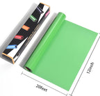 RENLITONG Green Iron on Vinyl 12Inch by 20ft Roll HTV Heat Transfer Vinyl for T-Shirt HTV Rolls for All Cutter Machine - Easy to Cut & Weed for Heat Transfer Design
