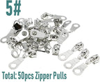 #5 Silver Teeth Metallic Nylon Coil Zippers by The Yard Bulk 10 Yards Beige Zipper Tape with 25pcs Silver Sliders for DIY Sewing Tailor Craft Bag Luggage Sofa Zipper Leekayer (Beige)
