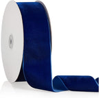 2" X 20 Yards Navy Blue Velvet Ribbon for Christmas Tree Wreath Decoration Handmade Crafts Ornaments Gift Wrapping & Bow Making