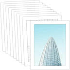 MBC Mat Board Center, 10 Pack 8x10 for 7x9 White Picture Mats Frame Mattes, Bevel Cut, Acid Free, 4-ply Thickness