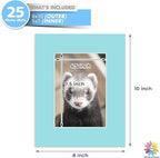Mat Board Center, Pack of 20, 8x10 Mixed Colors White Core Picture Mats Mattes Matting for 5x7 Photo