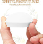 PATIKIL 8Pcs 2" Rubber Carving Blocks, Soft Linoleum Art Carving Block Round Crafts Stamp Making for Printmaking Stamps Carving Supplies, White