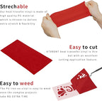 HTVRONT Red HTV Heat Transfer Vinyl Bundle: 24 Pack 12"x12" Iron on Vinyl Sheets for T-Shirt (1 PTFE Sheet Included), PU HTV Easy to Cut & Weed for Heat Design