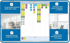 Sky Blue 7-Column Task, Goals & Objective Wall Vertical Organizer 24" x 19". Complete with Marker