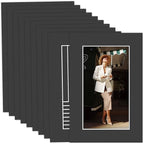 MBC MAT BOARD CENTER, 10 Pack 4x6 for 3x5 Black Picture Mats Frame Mattes, Bevel Cut, Acid Free, 4-ply Thickness