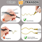 TRANSON 2 Gold, 2 Silver, 2 Black and 2 White Paint Markers Bold and Fine Dual-tip Acrylic Paint Marker Set for Rock Painting Glass Canvas Wood Leather Ceramic Painting