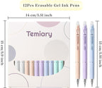 Temiary 10 Pcs Retractable Erasable Gel Pens, Fine Point 0.5 mm, Make Mistakes Disappear, Smooth Writing Gel Pen with Eraser for Journaling Note Taking Marking Planner Crossword Puzzles (Black Ink)