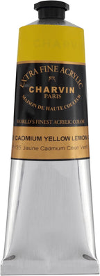 Charvin Extra Fine Professional Artist Acrylic Paint Colors, Nature Themed Hues, 150ml Cadmium Lemon Yellow Genuine