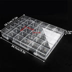 36 Grids Clear Plastic Organizer Box, Craft Storage Container for Beads Organizer, Art DIY, Crafts Jewelry Storage, Fishing Tackles, Rock Collection, 2 Pack