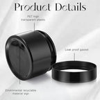 SATINIOR 12 Pack 6 oz Plastic Container Jars with Lids Round Clear Travel Cosmetic Container Slime Jar for Toiletries, Lotion, Cream, Ointment, Makeup, Rhinestone, Sample, Kitchen Storage(Pure Black)