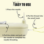 Needle Threaders, 2 in 1 Plug-in Needle Threader Seam Ripper Tool, Automatic Stretchable Seam Rippers for Sewing, Hand Quilling Supplies,Embroidery Stitch Removal(Green/Yellow)