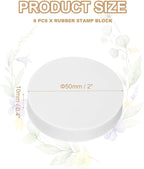 PATIKIL 8Pcs 2" Rubber Carving Blocks, Soft Linoleum Art Carving Block Round Crafts Stamp Making for Printmaking Stamps Carving Supplies, White