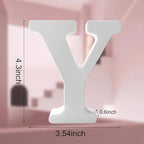 Wood Letters 4.3 Inch, White Unfinished Wood Letters for Graft, Wooden Letters for Wall Decor, Standing Letters for Bedroom, Home, Birthday, Party, DIY Graft (Y)
