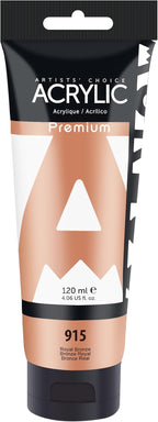 AUREUO Royal Bronze Acrylic Paint, 4 Fl Oz / 120ml Single Tube, Acrylic Metallic Paint for Canvas, Rocks, Wood, Ceramic, Fabric - Art Supplies for Beginners, Professionals, Artists