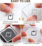 29 Pcs Acrylic Stamps for Crafting Card Making Supplies Set Include 3 Acrylic Clear Stamp Blocks, 6 Clear Silicone Stamps Seals, 20 Craft Ink Pads Stamp for DIY Scrapbooking Journal