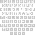 WISYOK 1 Inch 72 Pcs Letter Stencils and Numbers, Reusable Plastic Alphabet Art Craft Templates for Wood, Wall, Fabric, Rock, Signage,Cake,DIY